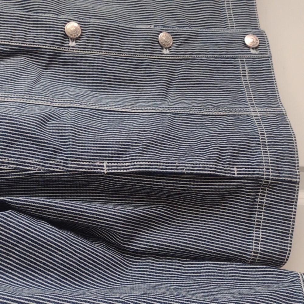 NWT Chico's Railroad Stripe Heritage Denim Jacket Size 2 - Picture 3 of 8